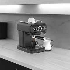 LePresso LP012 Retro 15 BAR Italian Pump Espresso Machine Gauge and Milk Steamer