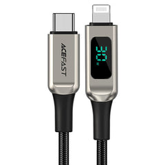 ACEFAST C6-01 Braided 30W USB-C to Lightning Charging Data Cable with Digital Screen 1.2m