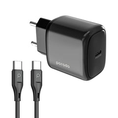 Porodo 20W USB C Charger EU with C-C 1.2M Cable