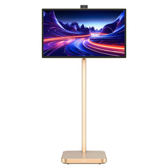 Powerology 32" Movable, Rotatable and Height Adjustable Google 4K Screen with 4K Camera - Brass