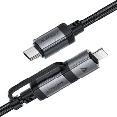 Acefast C20-01 Braided Charging Data Cable USB-C to Lightning / USB-C 1.2m