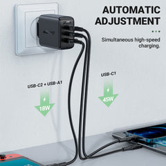 Acefast A13/A41 PD 65WFast Charge Wall Charger 2xUSB-C+USB-A