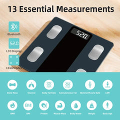 Fitdays Smart Digital Bluetooth Body Fat Weight Scale FG2317WB 13 in 1 Body Composition Monitor