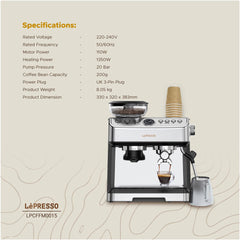 LePresso LP015 20 BAR Advanced Espresso Machine with Pressure Gauge