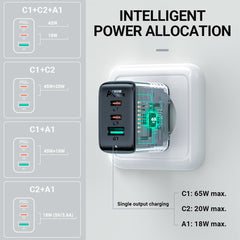 Acefast A13/A41 PD 65WFast Charge Wall Charger 2xUSB-C+USB-A