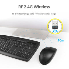 Micropack KM-203W Spill Resistant Wireless Keyboard and Mouse Combo - Arabic