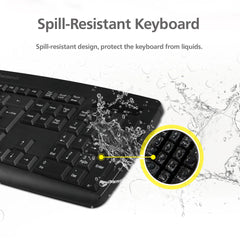 Micropack KM-203W Spill Resistant Wireless Keyboard and Mouse Combo - Arabic