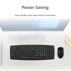 Micropack KM-203W Spill Resistant Wireless Keyboard and Mouse Combo - Arabic