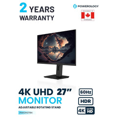 Powerology 27" 4K UHD Monitor - Black