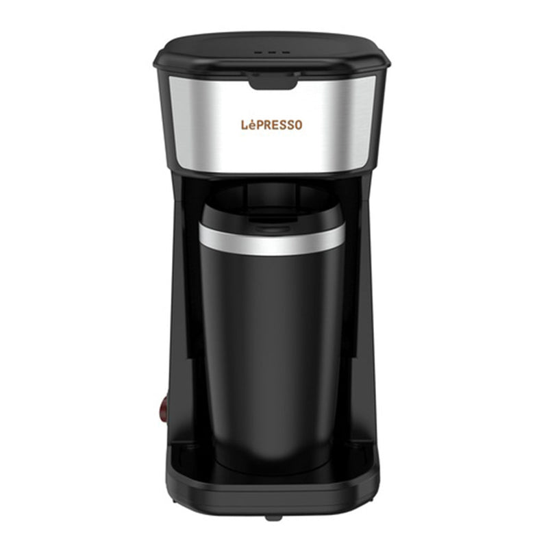 LePresso 450W Brew American Coffee Maker With Travel Mug One-Button Operation Reusable Nylon Filter Heat Insulated