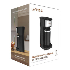 LePresso 450W Brew American Coffee Maker With Travel Mug One-Button Operation Reusable Nylon Filter Heat Insulated