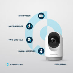 Powerology Indoor PTZ 2K Pan and Tilt Smart Camera