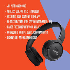 JBL Tune 520BT Wireless Pure Bass Sound Headphones - Pixel Zones