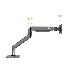 Kaloc DS160-S Single Desk Monitor Arm Adjustable Gas Spring Support Max 40 Inch - Pixel Zones