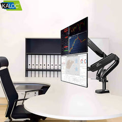 Kaloc DS90-2 Dual Desk Monitor Arm Stand Adjustable Gas Spring Support Max 32" - Pixel Zones