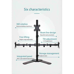 KALOC DW230-T 3 Monitor Desk Mount Fully Adjustable Stand 17" to 27" - Pixel Zones