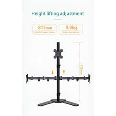 KALOC DW230-T 3 Monitor Desk Mount Fully Adjustable Stand 17" to 27" - Pixel Zones