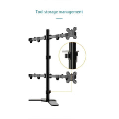 Kaloc DW240-T 4 Monitor Desk Mount Heavy Duty Fully Adjustable Stand 17" to 27" - Pixel Zones