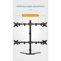 Kaloc DW240-T 4 Monitor Desk Mount Heavy Duty Fully Adjustable Stand 17" to 27" - Pixel Zones