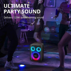 Tronsmart Halo 200 120W Karaoke Bluetooth Party Speaker with SoundPulse Audio Built-in Powerbank Up to 18 Hours of Playtime - Pixel Zones