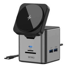 WiWU Wi-W025 9 in 1 Multi Ports Docking Station and Magsafe Wireless Charger - Pixel Zones